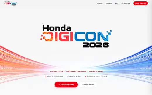 Tampilan situs Honda DIGICON 2026